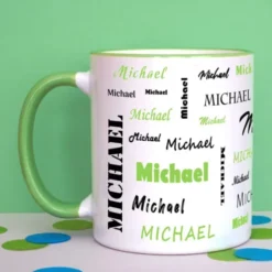 Tasse mit Namen - Namenstasse hellgrün