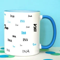 Tasse mit Namen - Namenstasse hellblau