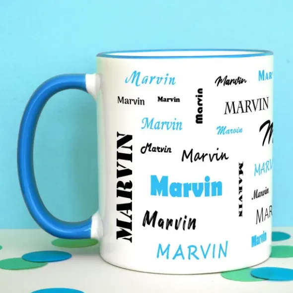 Tasse mit Namen - Namenstasse hellblau