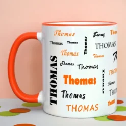Tasse mit Namen - Namenstasse orange