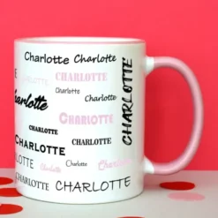Tasse mit Namen - Namenstasse rosa