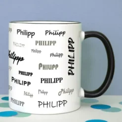 Tasse mit Namen - Namenstasse schwarz