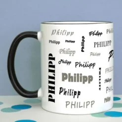 Tasse mit Namen - Namenstasse schwarz