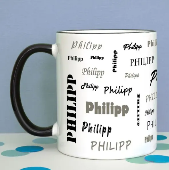 Tasse mit Namen - Namenstasse schwarz