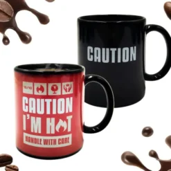 Tasse Vorsicht! - CAUTION I'M HOT - Wechselmotiv Morph Mug - Wärmeeffekt