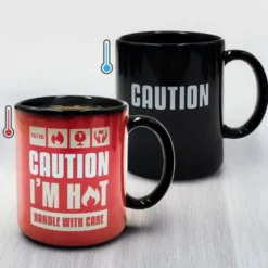 Tasse Vorsicht! - CAUTION I'M HOT - Wechselmotiv Morph Mug - Wärmeeffekt