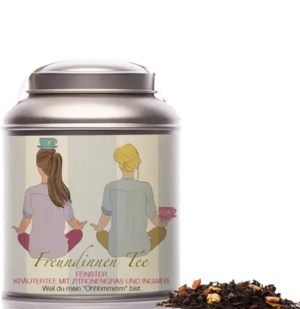 Teedose mit Kräutertee - Freundinnen