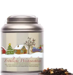 Teedose mit Kräutertee - Weihnachtstee Fröhliche Weihnachten