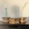 Teelichthalter & Blumenvase JOSEPH Eichenholz inkl. Blumensamenmischung