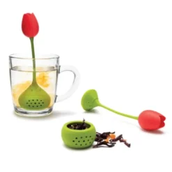 Teesieb TULIP, Blume Tee-Ei Tulpe rot
