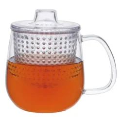 Teetasse mit Sieb & Deckel 450 ml - Henkeltasse UNITEA aus Glas