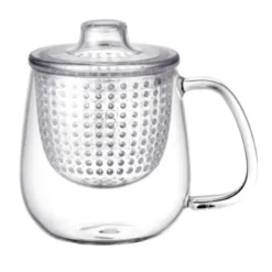 Teetasse mit Sieb & Deckel 450 ml - Henkeltasse UNITEA aus Glas