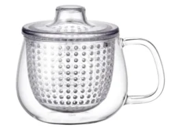 Teetasse mit Sieb & Deckel 350 ml - Henkeltasse UNITEA aus Glas