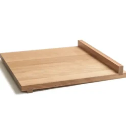 Teig- & Backbrett aus Holz - Arbeitsbrett Eichenholz mit Anschlag 45 x 50 cm