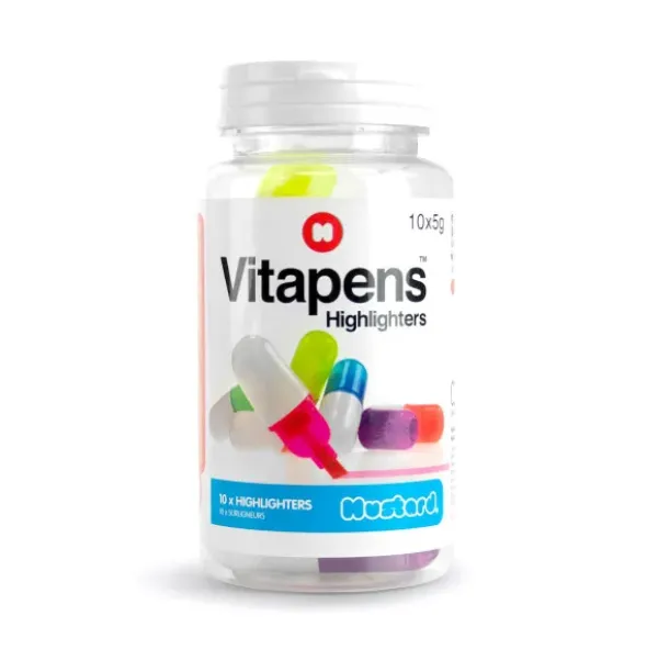 Textmarker Vitapens - 10 Neonstifte in Pillen-Form