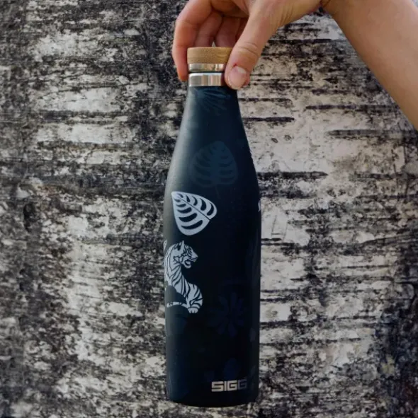 Thermosflasche 0,5 l MERIDIAN Edelstahl, Tiger schwarz