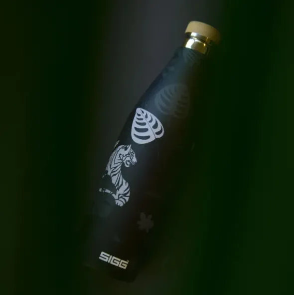 Thermosflasche 0,5 l MERIDIAN Edelstahl, Tiger schwarz