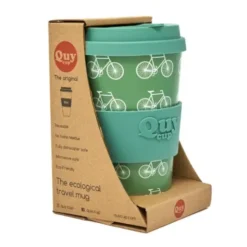 To Go Becher grün - Kaffeebecher mit Radmotiv
