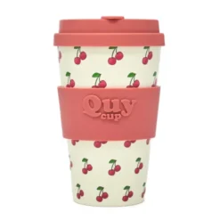 To Go Becher mit Deckel - Kaffeebecher mit Kirschmotiv