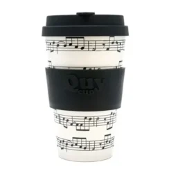 To Go Becher mit Deckel - Kaffeebecher mit Notenmotiv