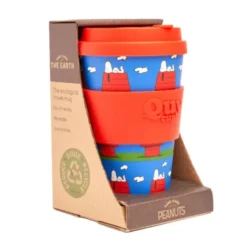 To Go Becher Peanuts blau - Motiv Snoopy auf Hundehütte