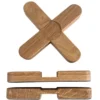 Topfuntersetzer aus Holz im 2er-Set – Servierunterlage kreuzförmig mit Magnetverbindung