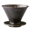 Trichter für Kaffeefilter, Porzellan - brewer 4Cups, schwarz metallic