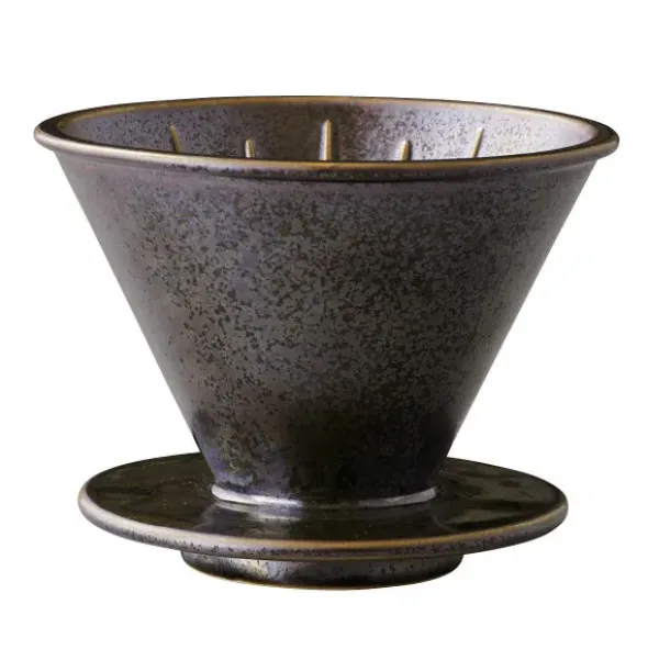 Trichter für Kaffeefilter, Porzellan - brewer 4Cups, schwarz metallic