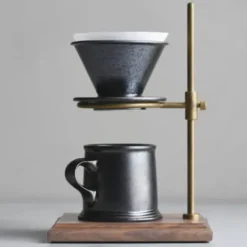 Trichter für Kaffeefilter, Porzellan - brewer 4Cups, schwarz metallic