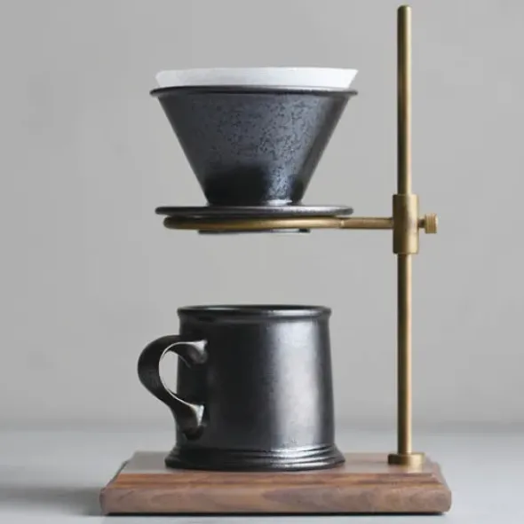 Trichter für Kaffeefilter, Porzellan - brewer 4Cups, schwarz metallic