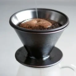 Trichter für Kaffeefilter, Porzellan - brewer 2Cups, schwarz metallic