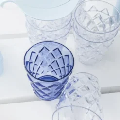 Trinkbecher CRYSTAL S 250 ml - transparentes Kunststoffglas mit Facettendesign