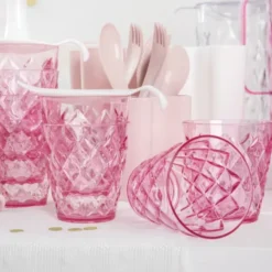Trinkbecher CRYSTAL S 250 ml - transparentes Kunststoffglas mit Facettendesign