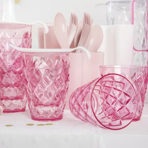 Trinkbecher CRYSTAL S 250 ml - transparentes Kunststoffglas mit Facettendesign