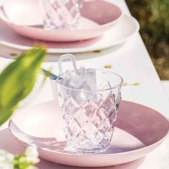 Trinkbecher CRYSTAL S 250 ml - transparentes Kunststoffglas mit Facettendesign