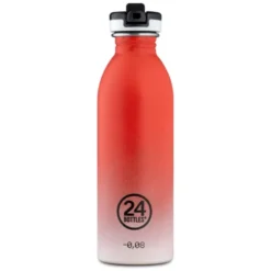 Trinkflasche ATHLEISURE mit Sporttrinkverschluss 0,5 l Edelstahl, coral pulse