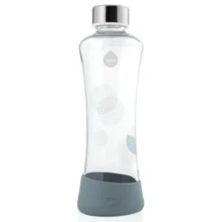 Trinkflasche aus Glas - METALLIC silber, 550 ml
