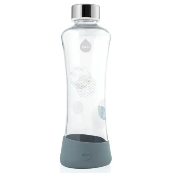Trinkflasche aus Glas - METALLIC silber, 550 ml