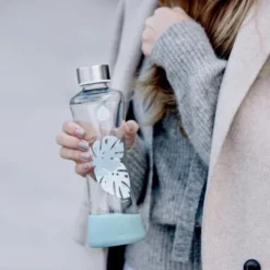 Trinkflasche aus Glas - PRINT 550 ml - Monstera
