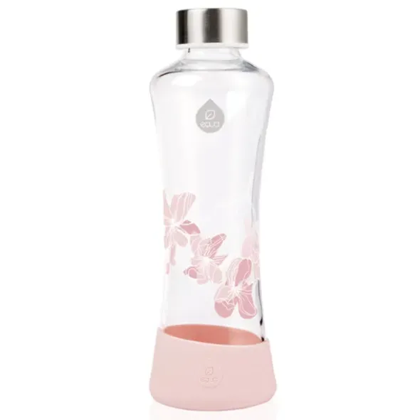 Trinkflasche aus Glas - PRINT 550 ml - Magnolia