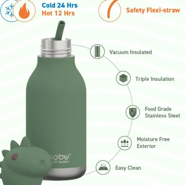 Trinkflasche Bestie Dino 460 ml, Edelstahl doppelwandig
