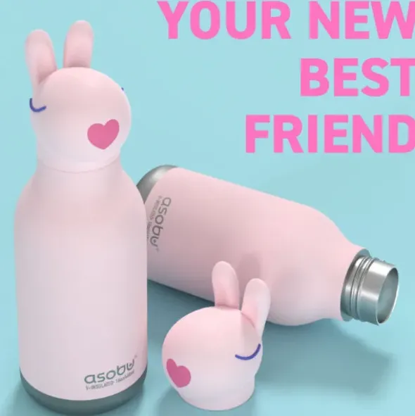 Trinkflasche Bestie Hase 460 ml, Edelstahl doppelwandig