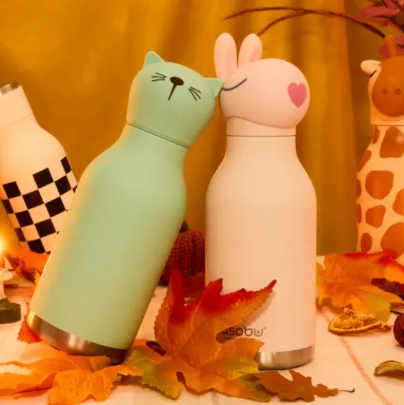 Trinkflasche Bestie Hase 460 ml, Edelstahl doppelwandig