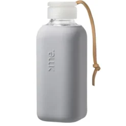 Trinkflasche Glas/Silikonhülle 0,6 l, concrete (hellgrau)