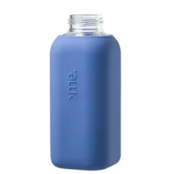 Trinkflasche Glas/Silikonhülle 0,6 l, true blue (blau)