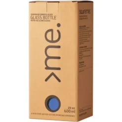 Trinkflasche Glas/Silikonhülle 0,6 l, true blue (blau)