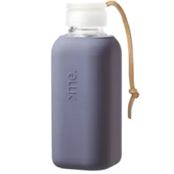 Trinkflasche Glas/Silikonhülle 0,6 l, moonshadow (puderblau)