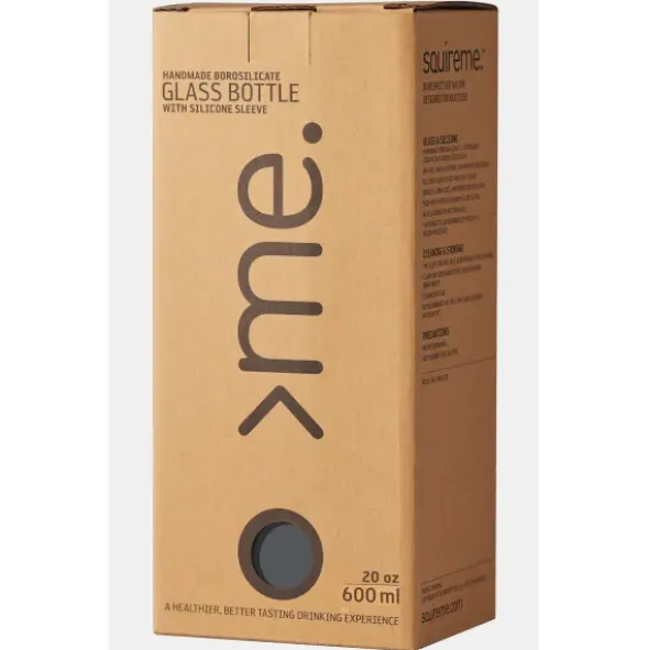 Trinkflasche Glas/Silikonhülle 0,6 l, anthra (dunkelgrau)