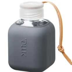 Trinkflasche Glas/Silikonhülle 0,37 l - anthra dunkelgrau