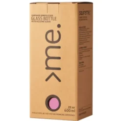 Trinkflasche Glas/Silikonhülle 0,6 l, powder pink (hellrosa)